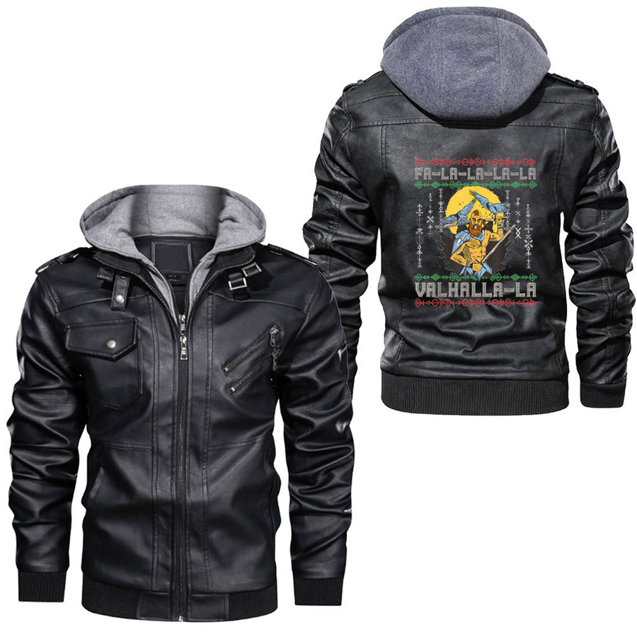 Ligerking -Odin Norse Mythology Valhalla Viking Raven Nordic God Leather Jacket A35