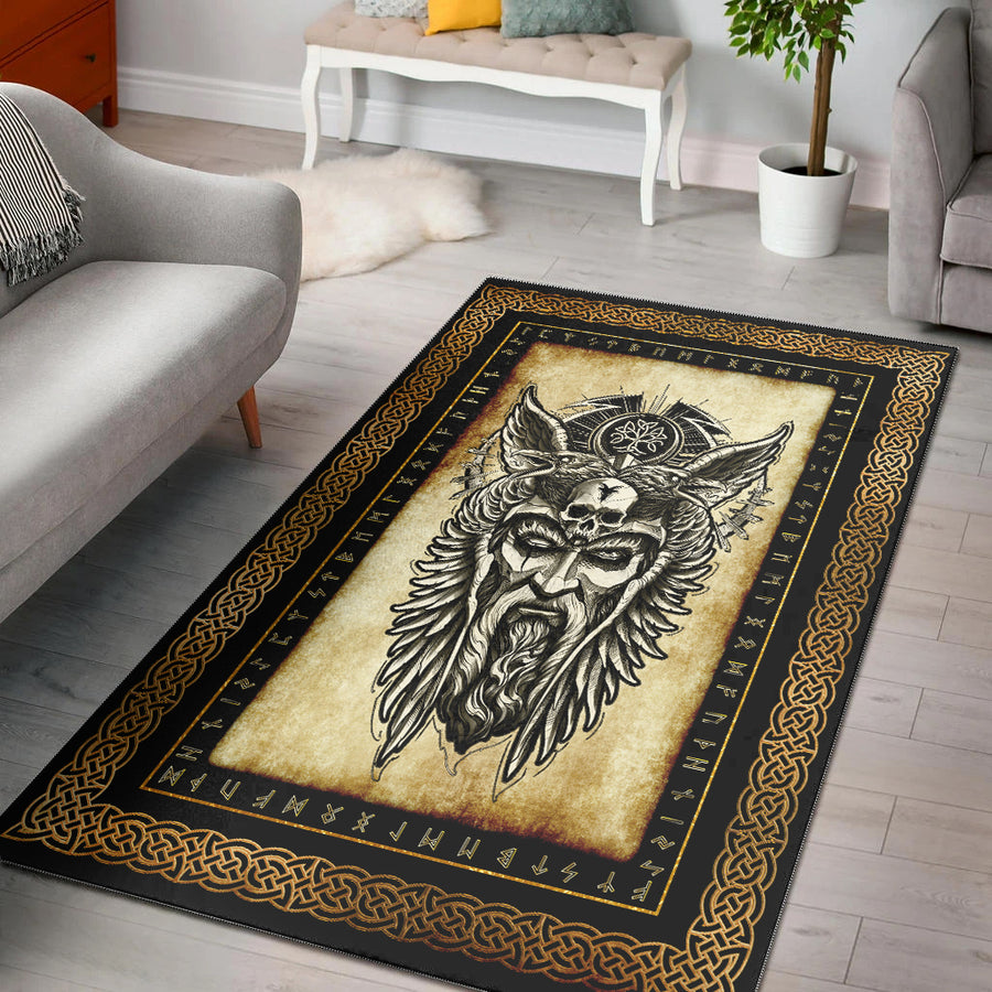 Ligerking Area Rug - Odin Guninn and Muninn Area Rug A35
