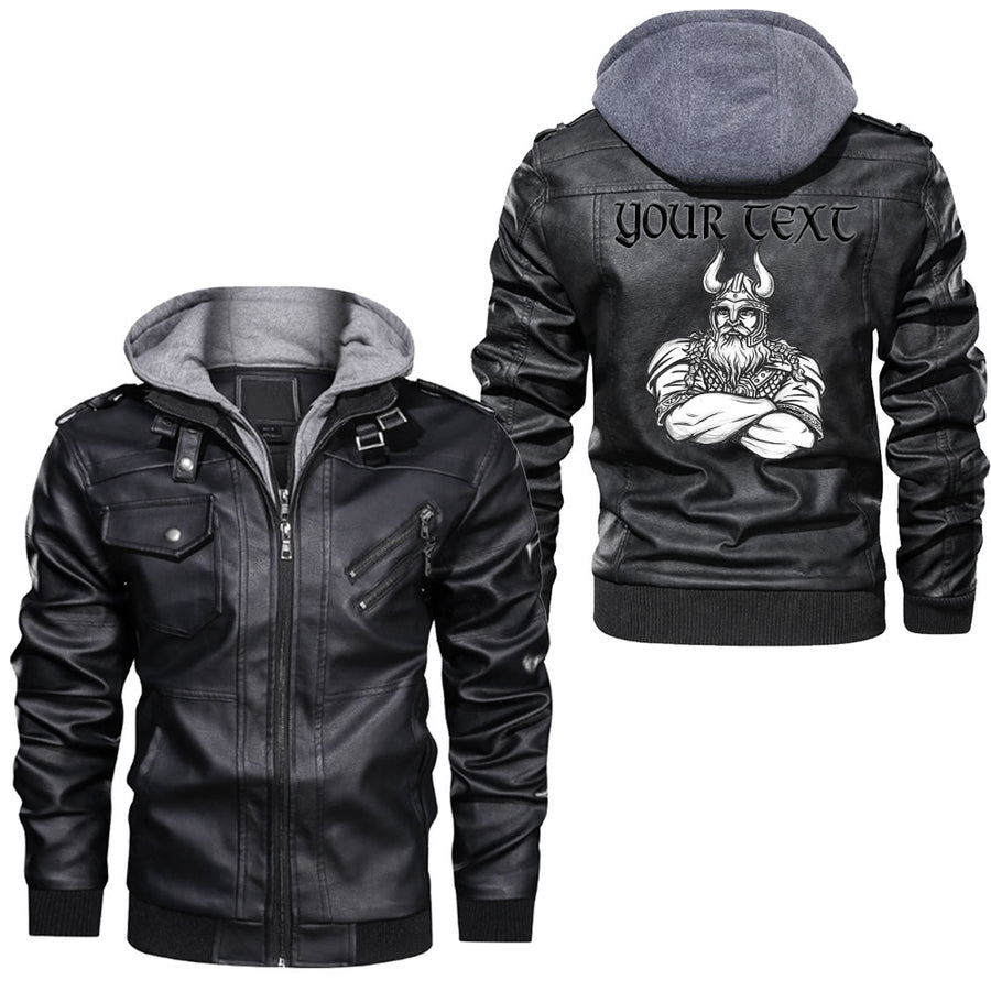 Ligerking - Odin Raven Skull Leather Jacket A95