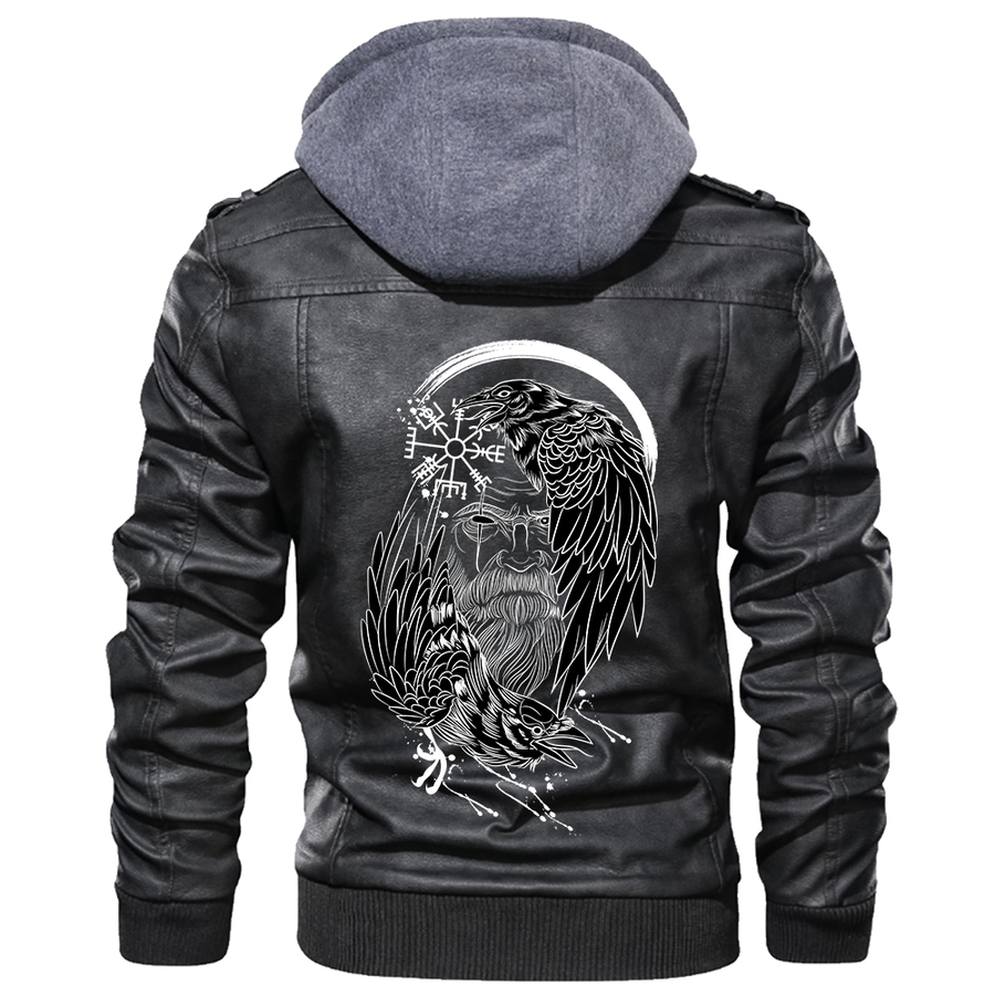 Ligerking - Odin Wolf Tattoo Leather Jacket A35