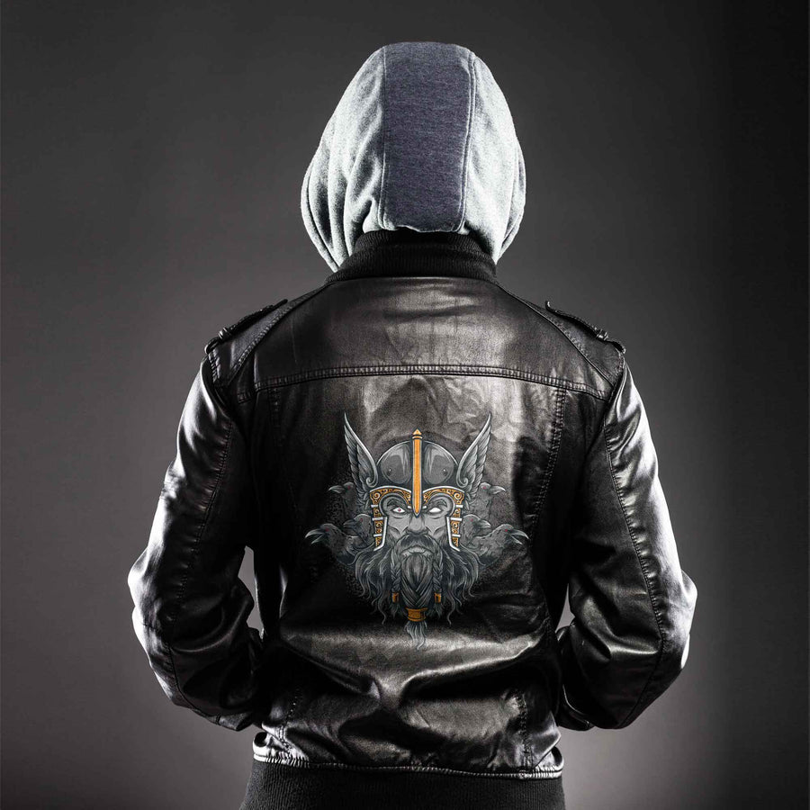 Ligerking - Mascot Viking Esport Logo Leather Jacket A35