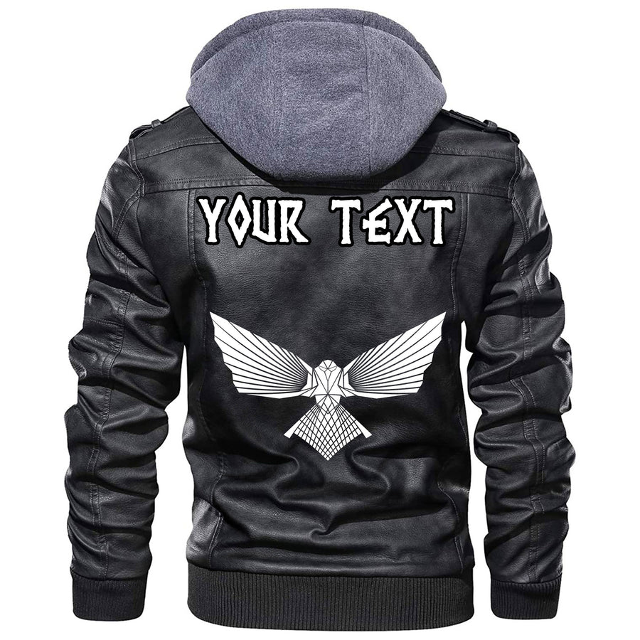 (Custom) Ligerking - Raven With Open Wings Leather Jacket A35