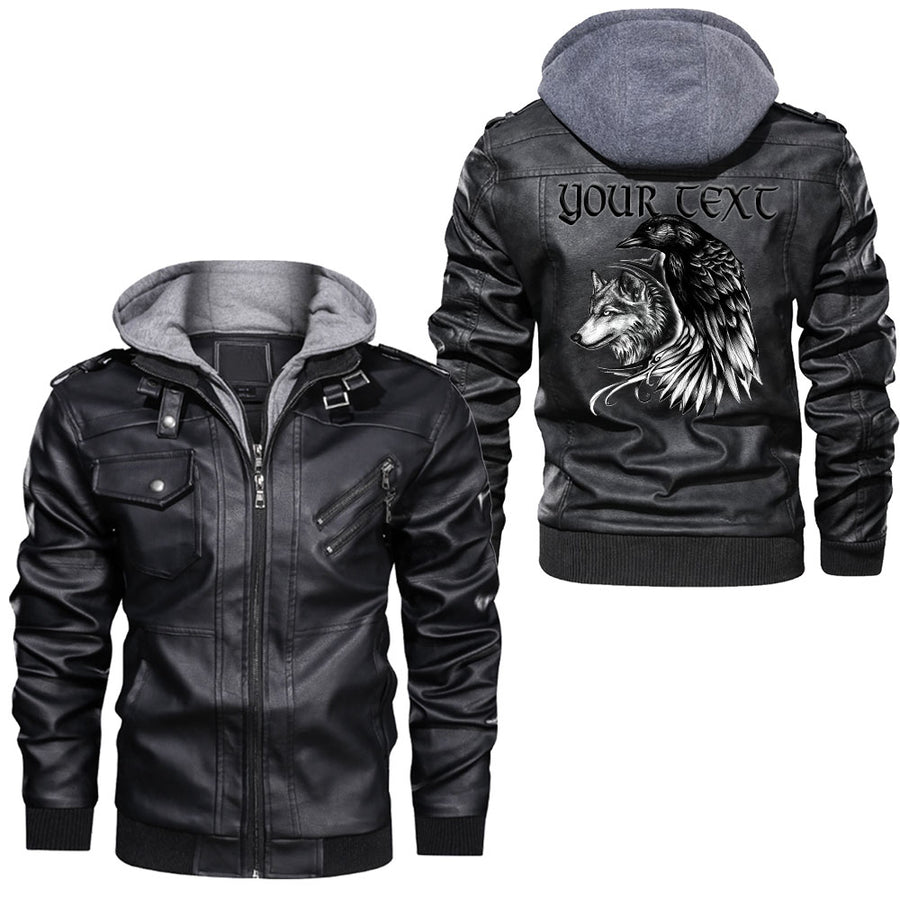 Ligerking - Raven Spread Wings Leather Jacket A95
