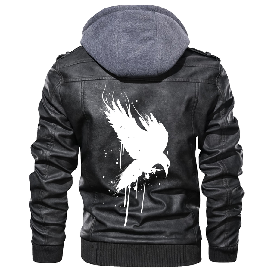 Ligerking - White Raven Leather Jacket A35