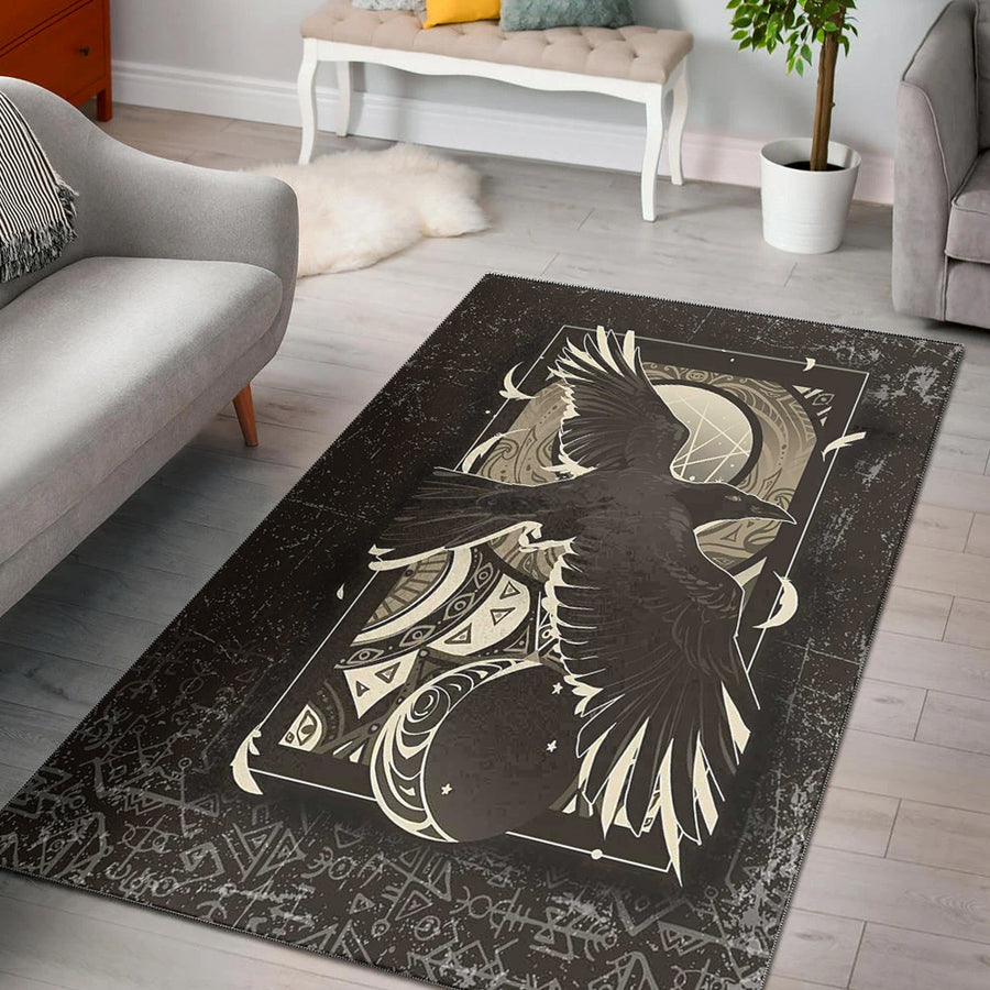 Ligerking Area Rug - Viking Raven Celtic Sun and Moon Area Rug A35