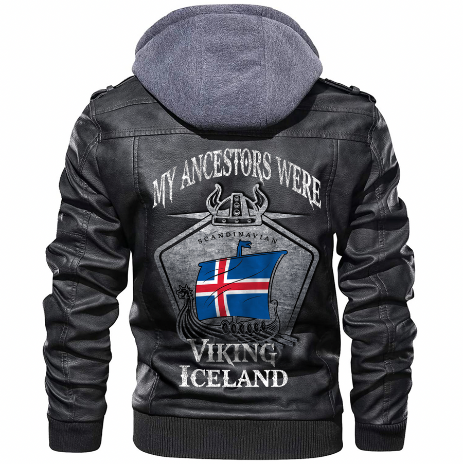Ligerking - Viking Iceland Drakkar Zip Leather Jacket A31
