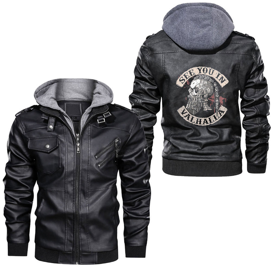Ligerking - See You In Valhalla Leather Jacket A35