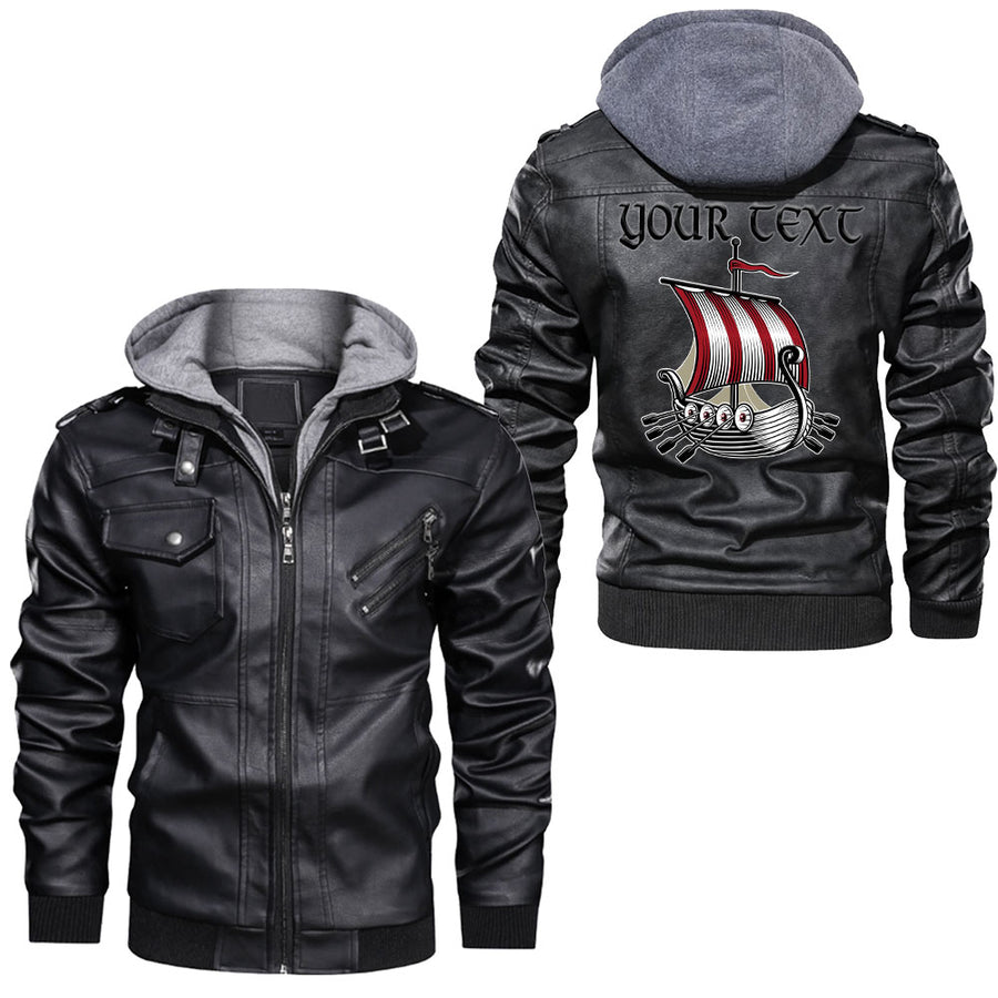 Ligerking - Raven Sweden Flag Leather Jacket A95