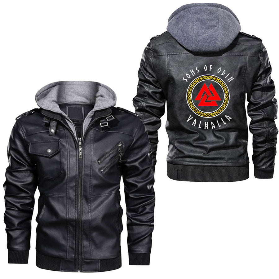 Ligerking - Sons Of Fenrir SkoÌˆll and Hati Ying Yang Wolf Leather Jacket A35