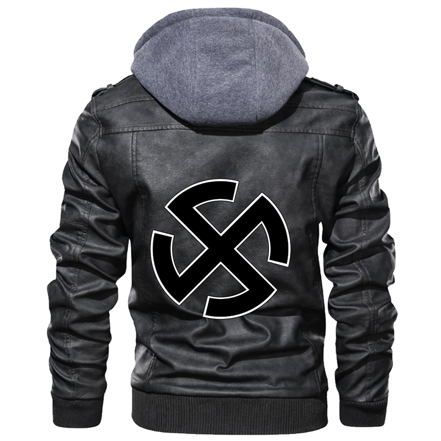 Ligerking - Skull Tattoo Leather Jacket A35