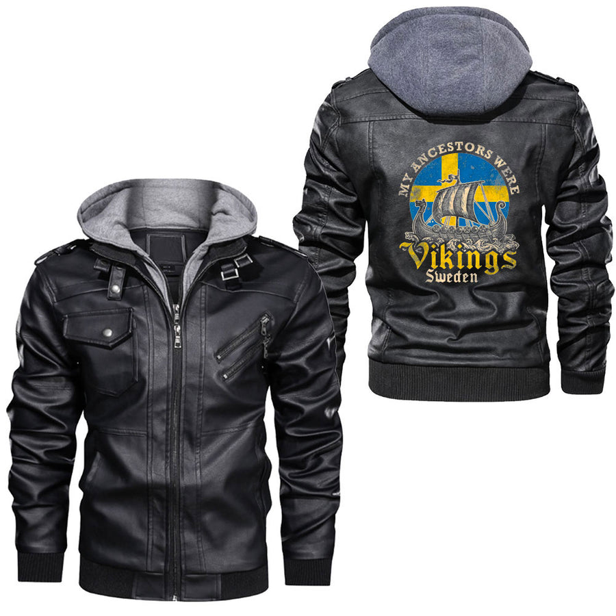 Ligerking - That Which Does Not Kill Me Should Run Viking Roots Leather Jacket A35