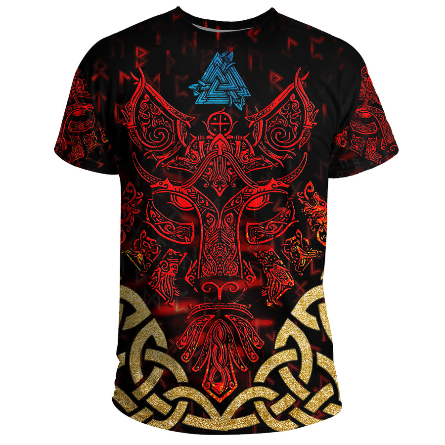 Ligerking - Fenrir Hell Fire Fix Celtic Knot Gold T-Shirt A35