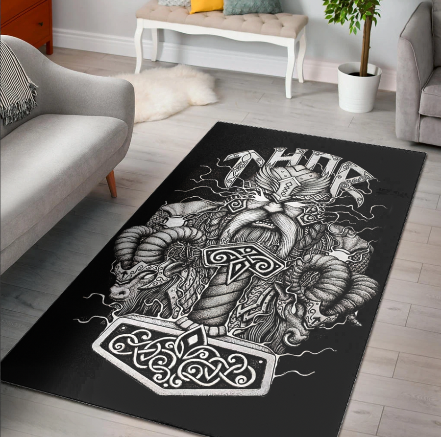 Ligerking Area Rug - Thor and Mjolnir Area Rug A31
