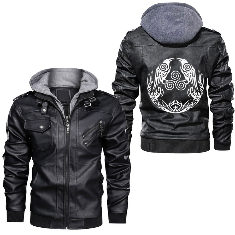 Ligerking - Viking Celtic Knotwork Tree Of Life Leather Jacket A35