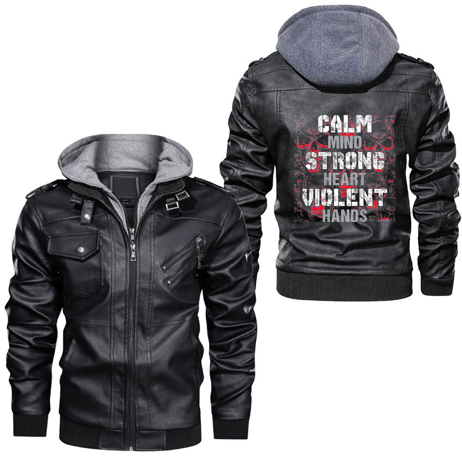 Ligerking - Viking Nordic That Which Does Not Kill Me Should Run Leather Jacket A35