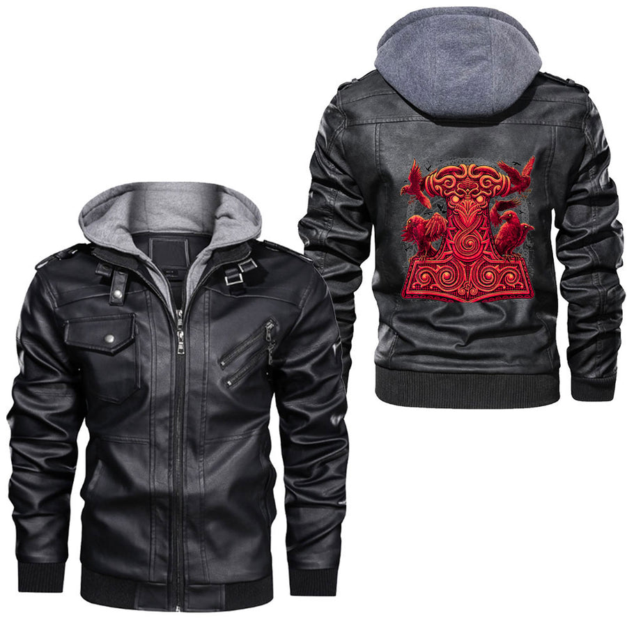 Ligerking -Viking Train For Ragnarok Gym Leather Jacket A35