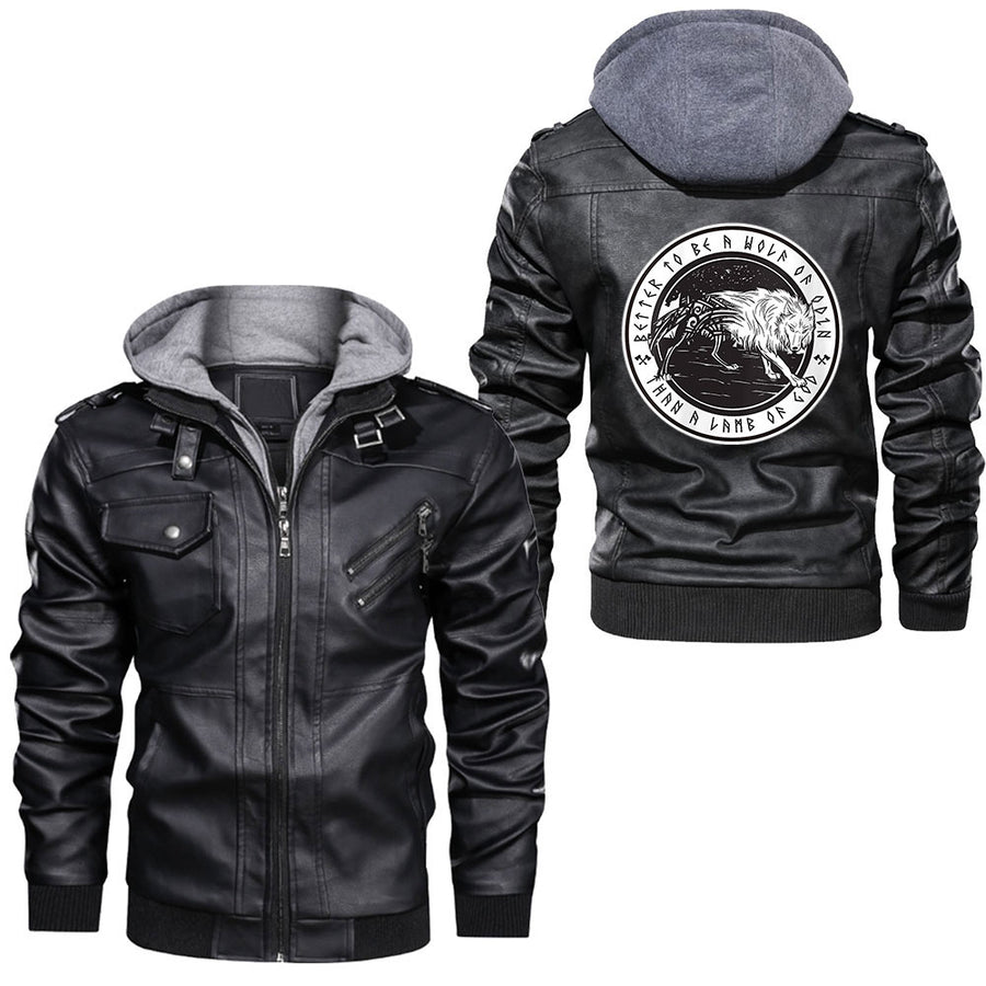 Ligerking - Wrong Society Drink From The Skull Of Your Enemies Leather Jacket A35