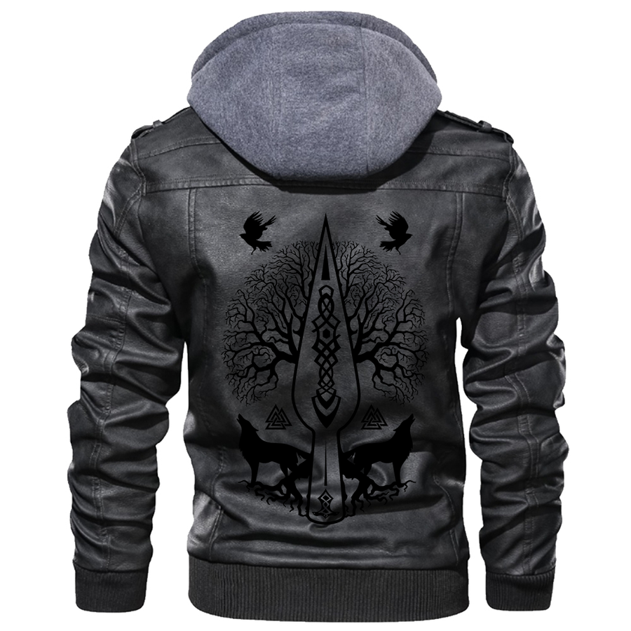 Ligerking - Wolf Viking Leather Jacket A35