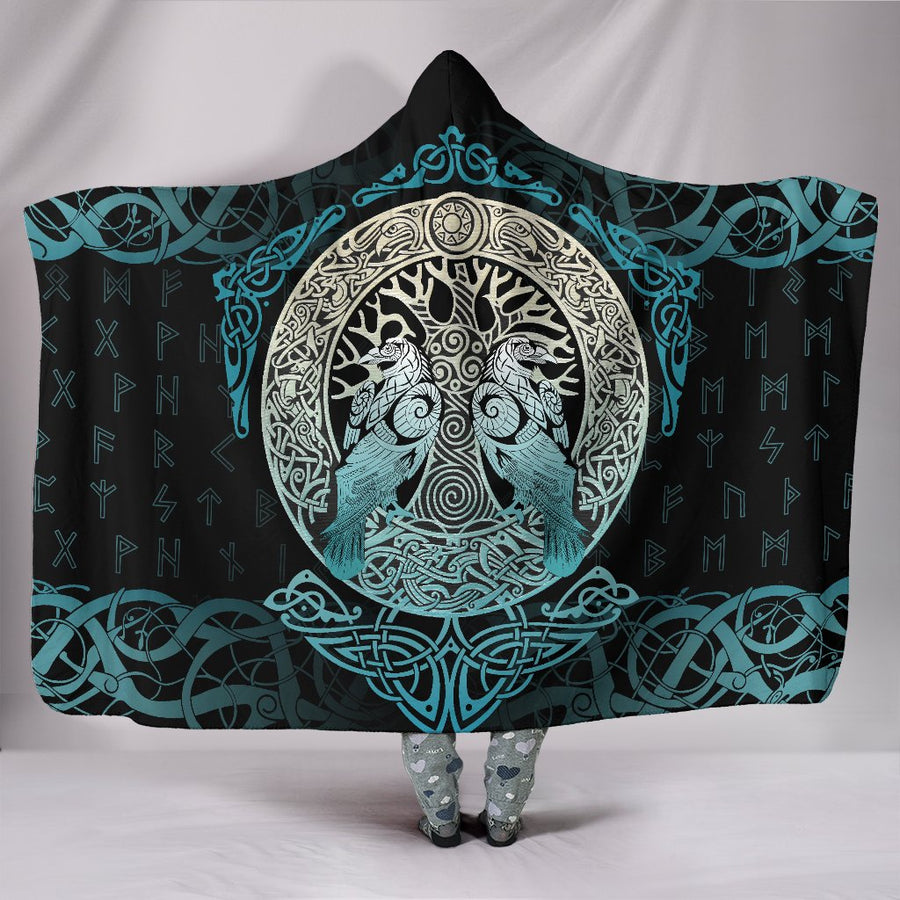 Ligerking Hooded Blanket Yggdrasil and Ravens A7