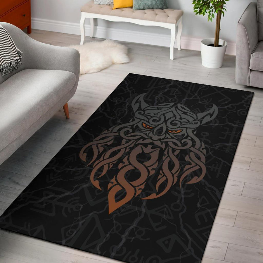 Ligerking Area Rug, Odin God Furthark Tattoo Special A31