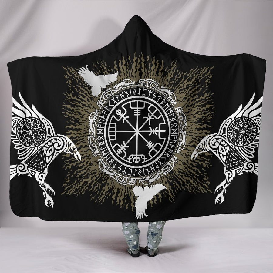 Ligerking - Hooded Blanket Raven,Valknut and Vegvisir A27