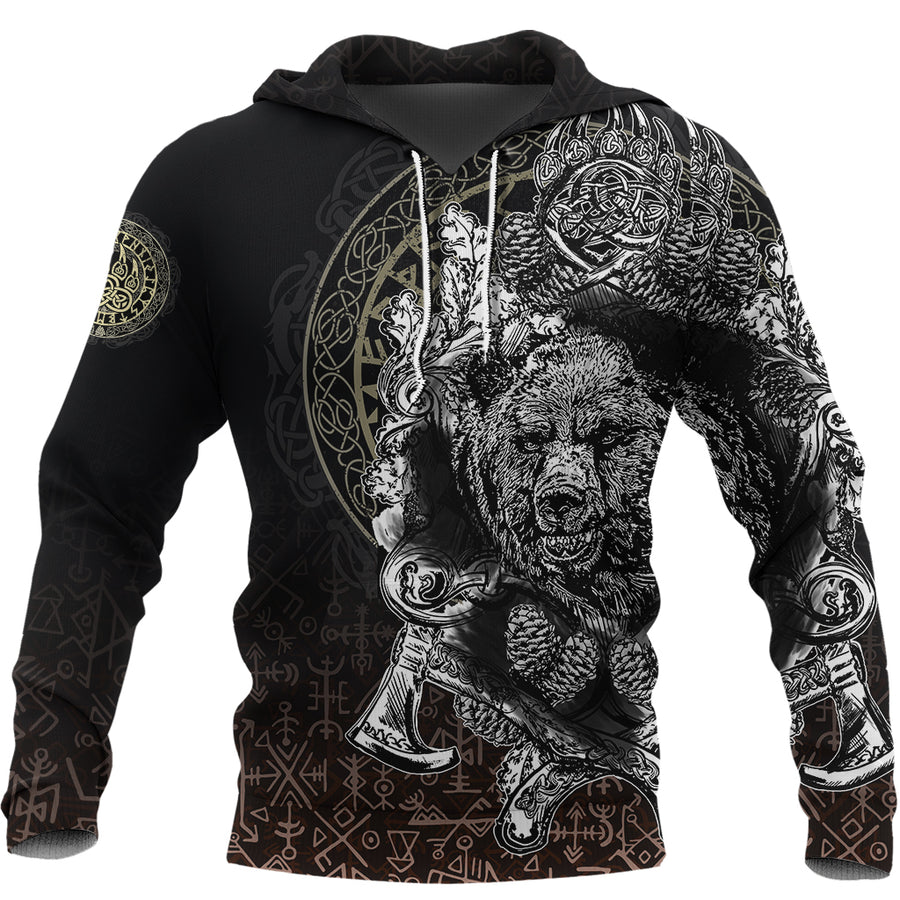 Ligerking - Hoodie Bear Claws and Viking Hammer A27