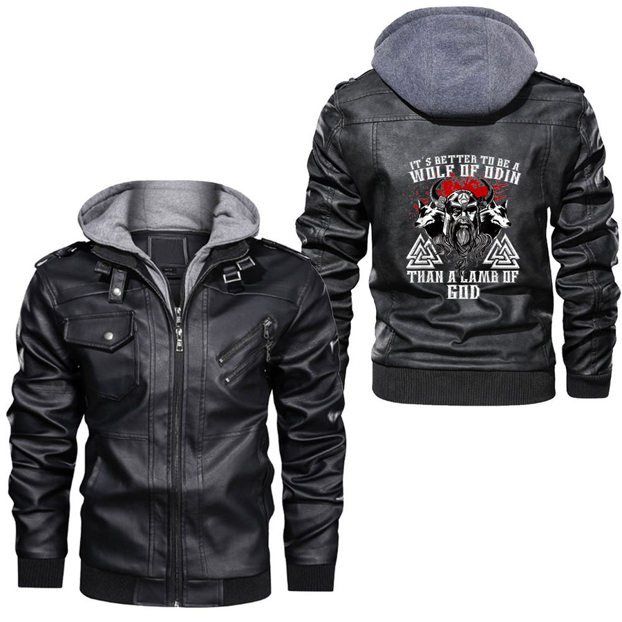 Ligerking - Kattegat Floki's Shipyard Nordic Mythology Viking Leather Jacket A35