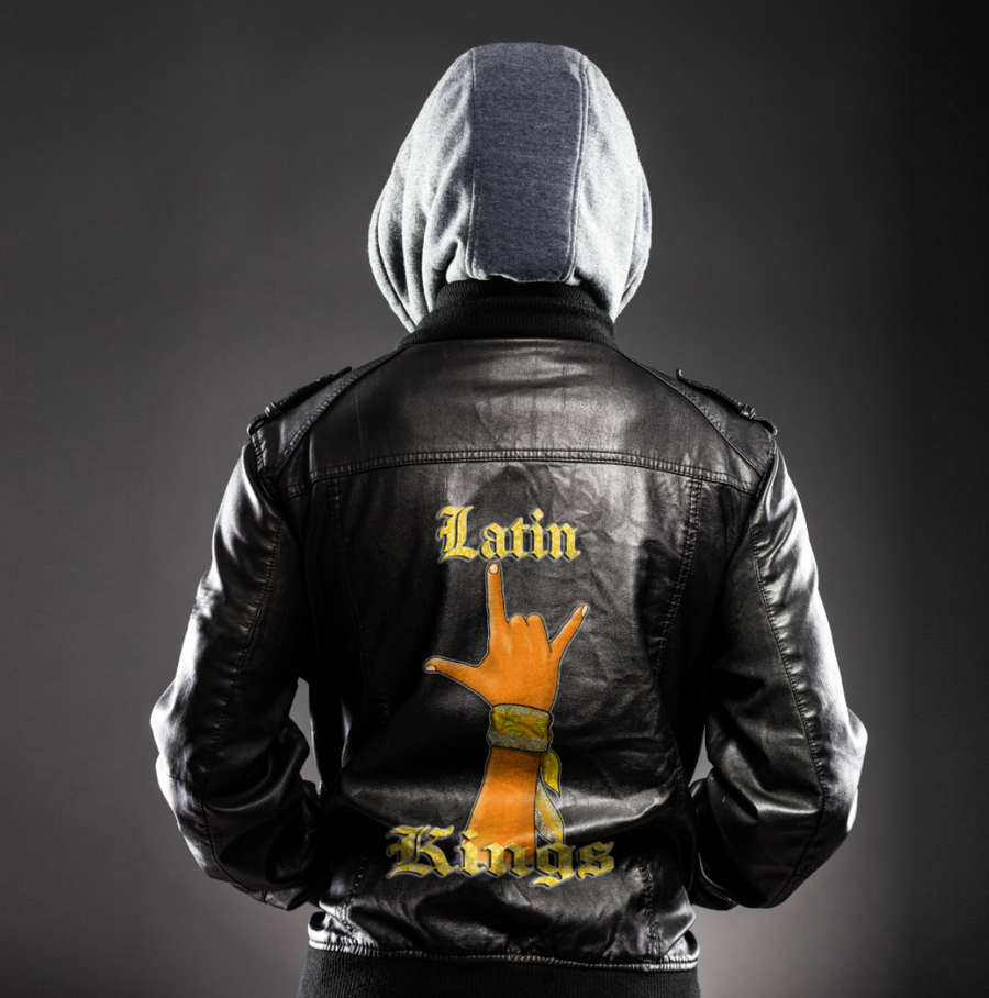 Ligerking Jacket - Latin Kings Crown Zipper Leather Jacket A31