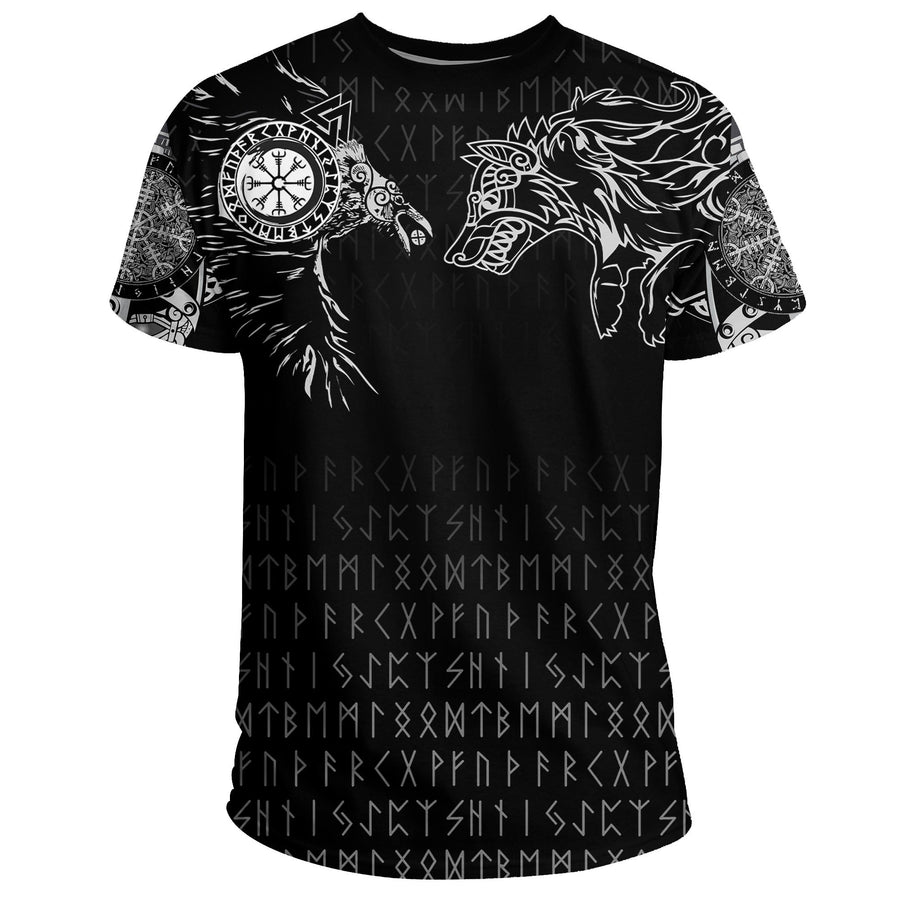 Viking T-Shirt - Raven and Wolf Special Tattoo A7